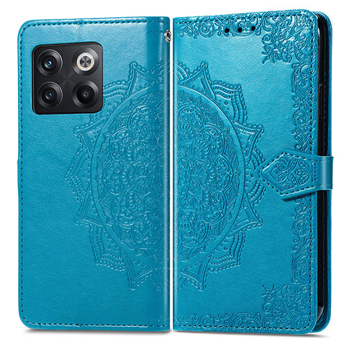 Leather Case Stands Fashionable Pattern Flip Cover Holder for OnePlus Ace Pro 5G Blue