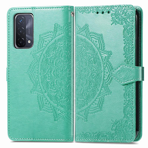 Leather Case Stands Fashionable Pattern Flip Cover Holder for OnePlus Nord N200 5G Green