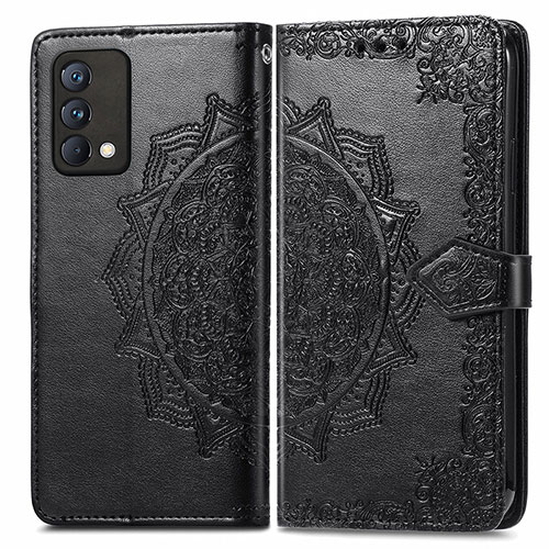 Leather Case Stands Fashionable Pattern Flip Cover Holder for Realme GT Master 5G Black