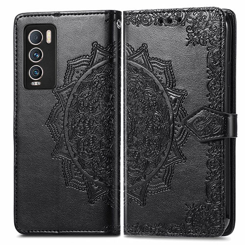 Leather Case Stands Fashionable Pattern Flip Cover Holder for Realme GT Master Explorer 5G Black