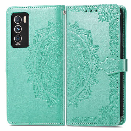 Leather Case Stands Fashionable Pattern Flip Cover Holder for Realme GT Master Explorer 5G Green