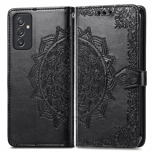 Leather Case Stands Fashionable Pattern Flip Cover Holder for Samsung Galaxy A15 4G Black