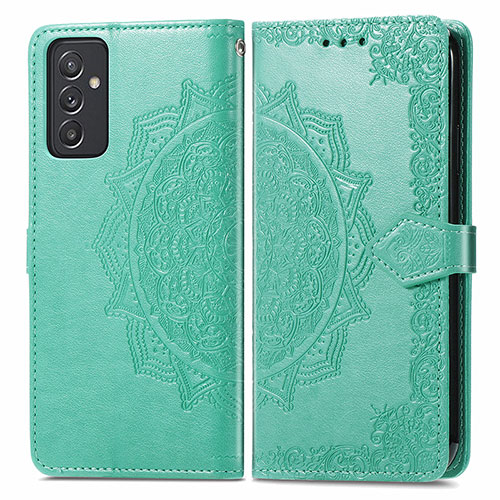 Leather Case Stands Fashionable Pattern Flip Cover Holder for Samsung Galaxy A15 LTE Green