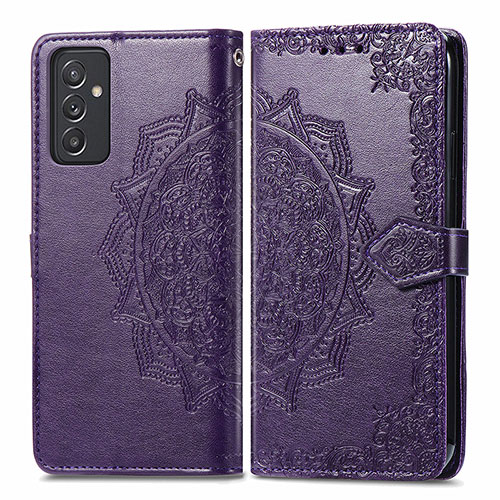 Leather Case Stands Fashionable Pattern Flip Cover Holder for Samsung Galaxy F34 5G Purple