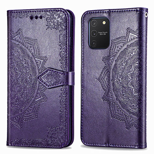 Leather Case Stands Fashionable Pattern Flip Cover Holder for Samsung Galaxy M80S Purple