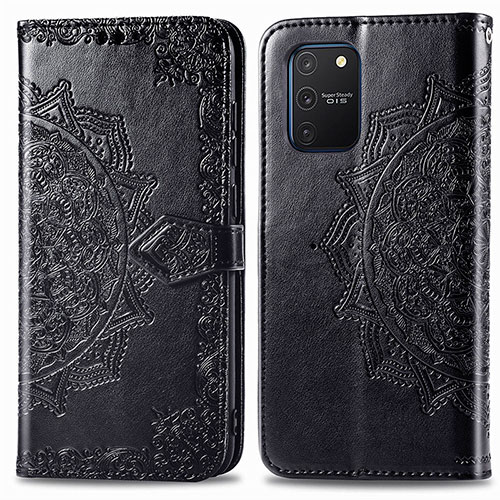 Leather Case Stands Fashionable Pattern Flip Cover Holder for Samsung Galaxy S10 Lite Black