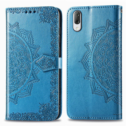 Leather Case Stands Fashionable Pattern Flip Cover Holder for Sony Xperia L3 Blue