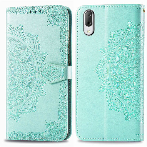 Leather Case Stands Fashionable Pattern Flip Cover Holder for Sony Xperia L3 Green