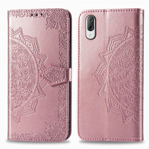 Leather Case Stands Fashionable Pattern Flip Cover Holder for Sony Xperia L3 Rose Gold