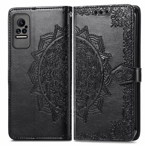 Leather Case Stands Fashionable Pattern Flip Cover Holder for Xiaomi Civi 1S 5G Black