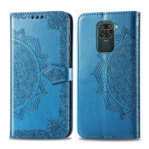 Leather Case Stands Fashionable Pattern Flip Cover Holder for Xiaomi Redmi 10X 4G Blue