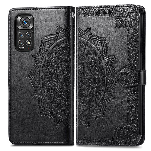 Leather Case Stands Fashionable Pattern Flip Cover Holder for Xiaomi Redmi Note 12 Pro 4G Black