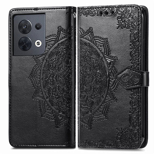 Leather Case Stands Fashionable Pattern Flip Cover Holder for Xiaomi Redmi Note 13 5G Black