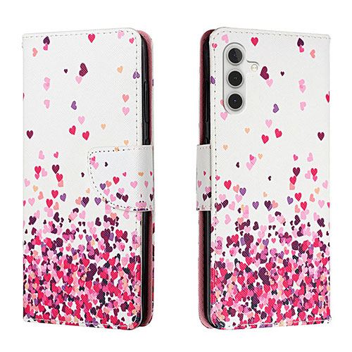 Leather Case Stands Fashionable Pattern Flip Cover Holder H01X for Samsung Galaxy A04s Clove Purple