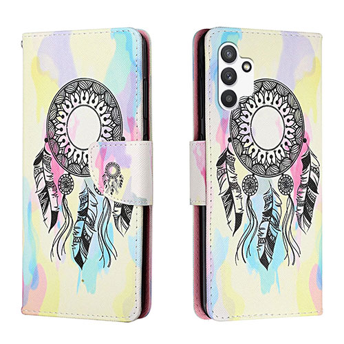 Leather Case Stands Fashionable Pattern Flip Cover Holder H01X for Samsung Galaxy A13 4G Colorful