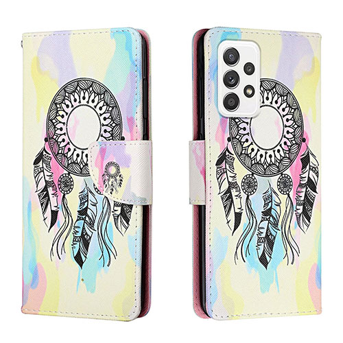 Leather Case Stands Fashionable Pattern Flip Cover Holder H01X for Samsung Galaxy A33 5G Colorful