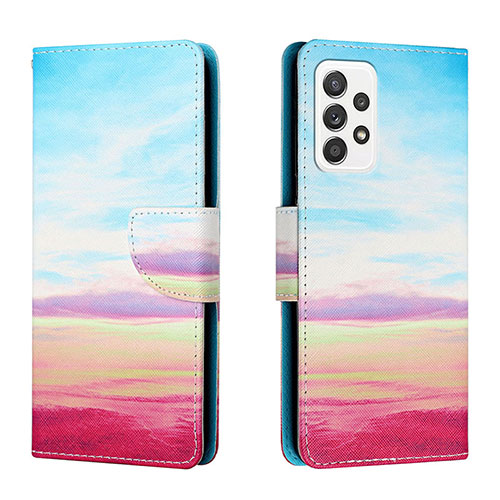 Leather Case Stands Fashionable Pattern Flip Cover Holder H02X for Samsung Galaxy A33 5G Colorful