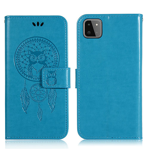 Leather Case Stands Fashionable Pattern Flip Cover Holder JX1 for Samsung Galaxy A22 5G Blue