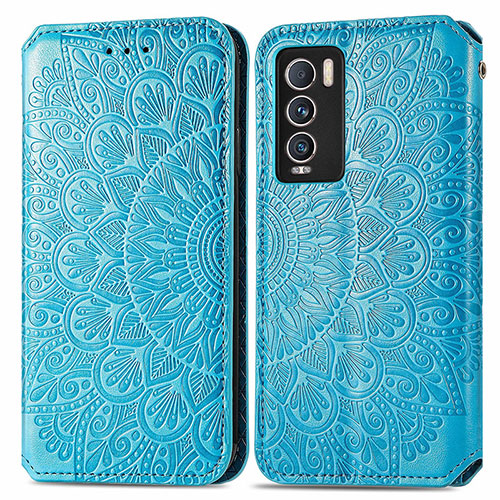 Leather Case Stands Fashionable Pattern Flip Cover Holder S01D for Realme GT Master Explorer 5G Blue