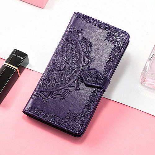 Leather Case Stands Fashionable Pattern Flip Cover Holder S01D for Samsung Galaxy XCover 6 Pro 5G Purple