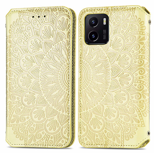 Leather Case Stands Fashionable Pattern Flip Cover Holder S01D for Vivo Y10 Gold