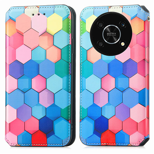 Leather Case Stands Fashionable Pattern Flip Cover Holder S02D for Huawei Honor Magic4 Lite 5G Colorful