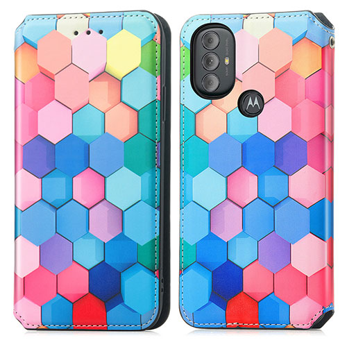 Leather Case Stands Fashionable Pattern Flip Cover Holder S02D for Motorola Moto G Play Gen 2 Colorful