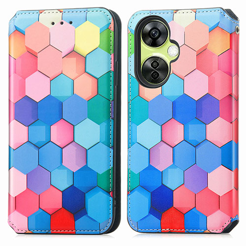 Leather Case Stands Fashionable Pattern Flip Cover Holder S02D for OnePlus Nord CE 3 Lite 5G Colorful