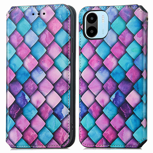 Leather Case Stands Fashionable Pattern Flip Cover Holder S02D for Xiaomi Redmi A2 Plus Purple