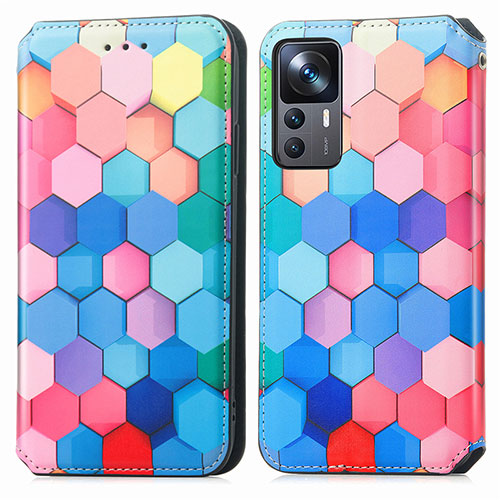 Leather Case Stands Fashionable Pattern Flip Cover Holder S02D for Xiaomi Redmi K50 Ultra 5G Colorful