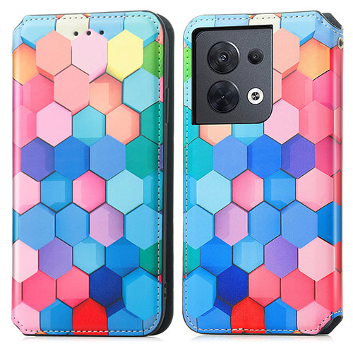 Leather Case Stands Fashionable Pattern Flip Cover Holder S02D for Xiaomi Redmi Note 13 5G Colorful