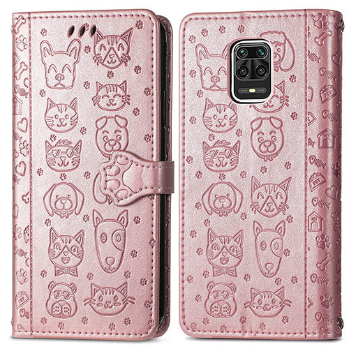 Leather Case Stands Fashionable Pattern Flip Cover Holder S03D for Xiaomi Poco M2 Pro Rose Gold