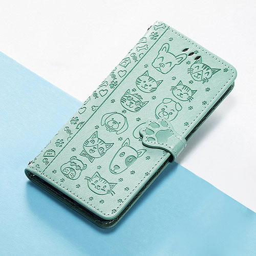 Leather Case Stands Fashionable Pattern Flip Cover Holder S05D for Huawei Nova 10 Pro Green