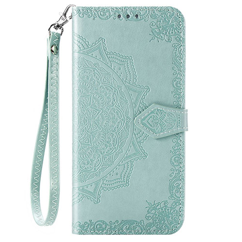 Leather Case Stands Fashionable Pattern Flip Cover Holder S05D for Samsung Galaxy A11 Green