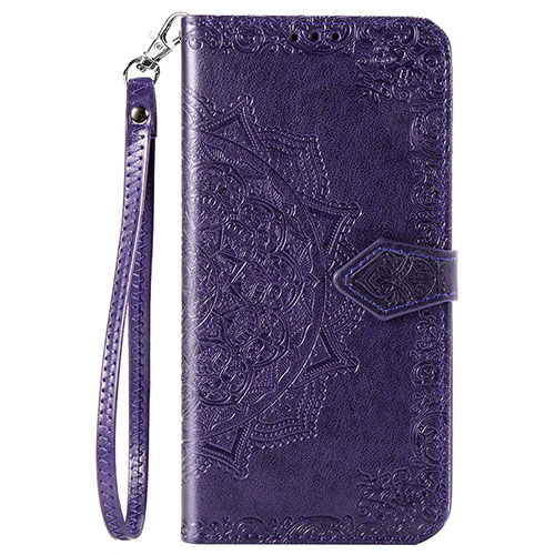 Leather Case Stands Fashionable Pattern Flip Cover Holder S05D for Samsung Galaxy A11 Purple