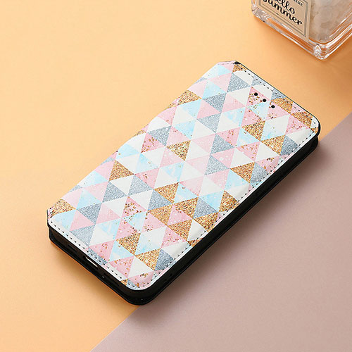 Leather Case Stands Fashionable Pattern Flip Cover Holder S06D for Huawei Honor Magic5 Pro 5G White