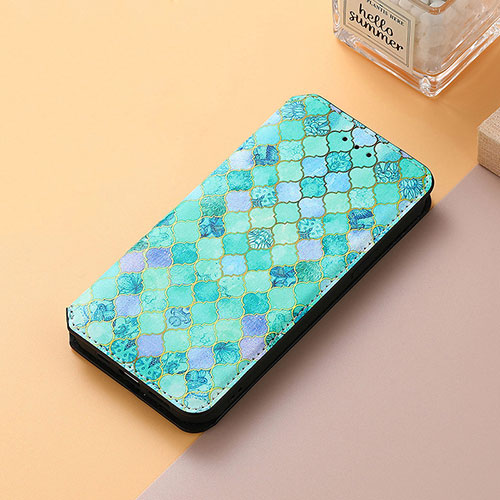 Leather Case Stands Fashionable Pattern Flip Cover Holder S06D for Huawei Honor X7 Green