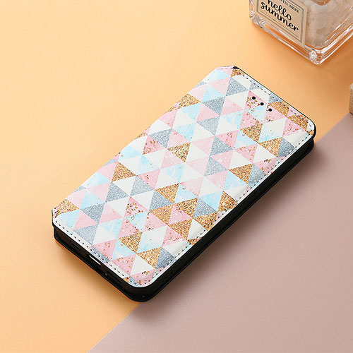 Leather Case Stands Fashionable Pattern Flip Cover Holder S06D for Huawei Honor X7 White