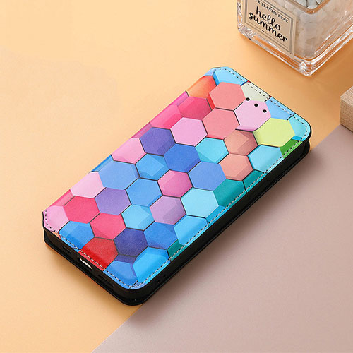 Leather Case Stands Fashionable Pattern Flip Cover Holder S06D for Huawei Nova 10 SE Colorful