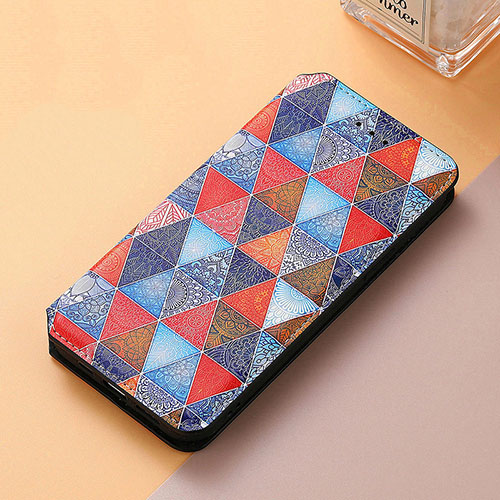 Leather Case Stands Fashionable Pattern Flip Cover Holder S06D for Huawei Y9 Prime (2019) Brown