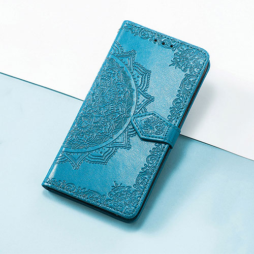 Leather Case Stands Fashionable Pattern Flip Cover Holder S07D for Huawei Enjoy 50z Blue