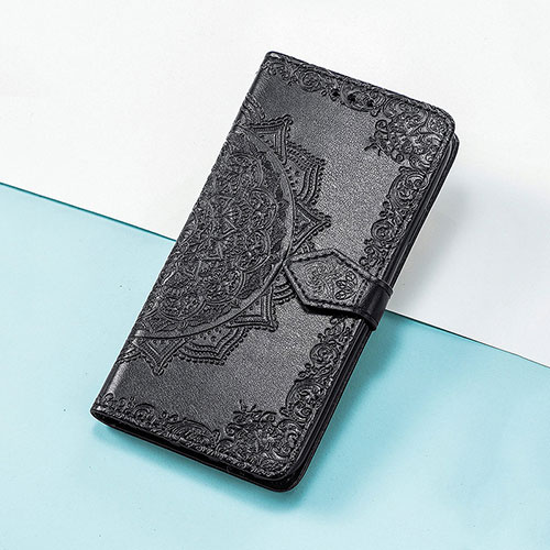 Leather Case Stands Fashionable Pattern Flip Cover Holder S07D for Huawei Honor Magic3 5G Black