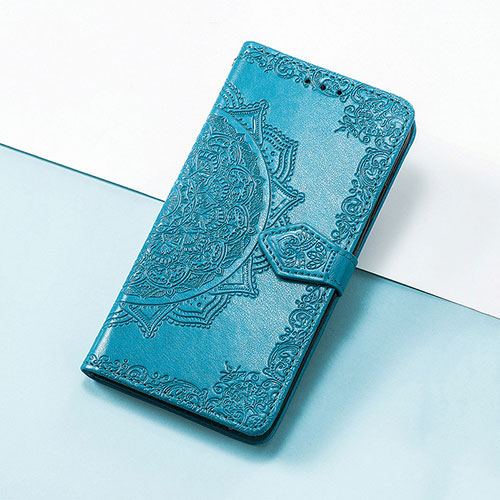 Leather Case Stands Fashionable Pattern Flip Cover Holder S07D for Huawei Honor Magic3 5G Blue