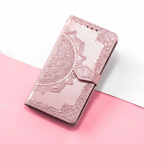 Leather Case Stands Fashionable Pattern Flip Cover Holder S07D for Huawei Honor Magic3 Pro 5G Rose Gold