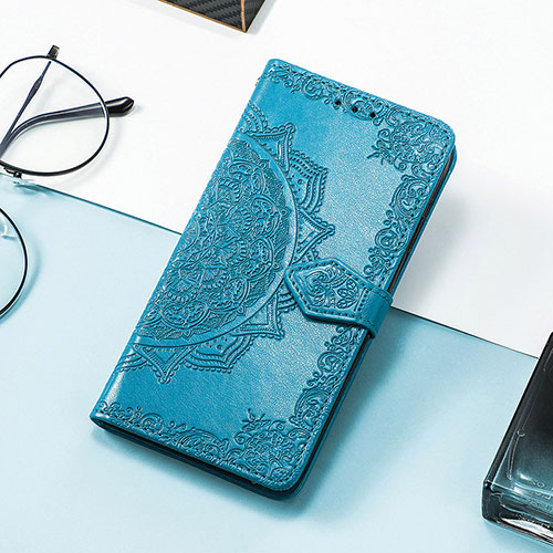 Leather Case Stands Fashionable Pattern Flip Cover Holder S07D for Huawei Honor Magic4 Pro 5G Blue