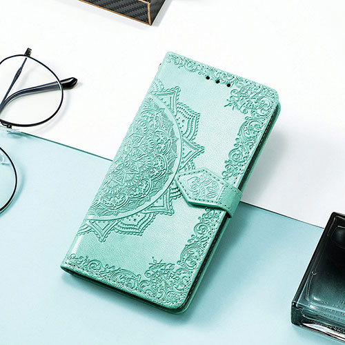 Leather Case Stands Fashionable Pattern Flip Cover Holder S07D for Huawei Honor Magic5 Pro 5G Green