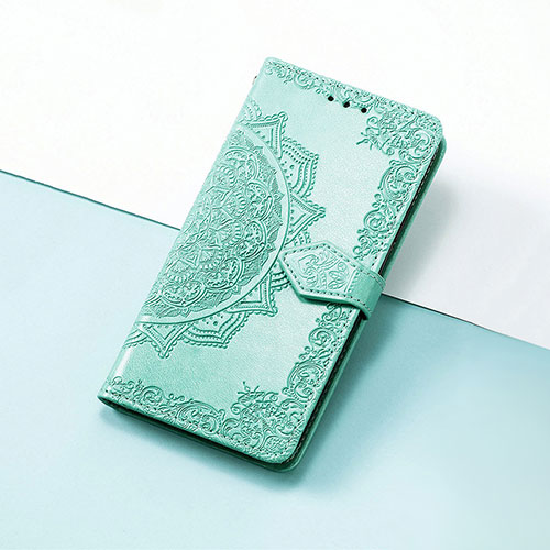 Leather Case Stands Fashionable Pattern Flip Cover Holder S07D for Huawei Honor X9 5G Green