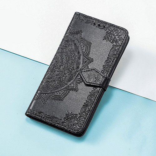 Leather Case Stands Fashionable Pattern Flip Cover Holder S07D for Huawei Nova 10 SE Black