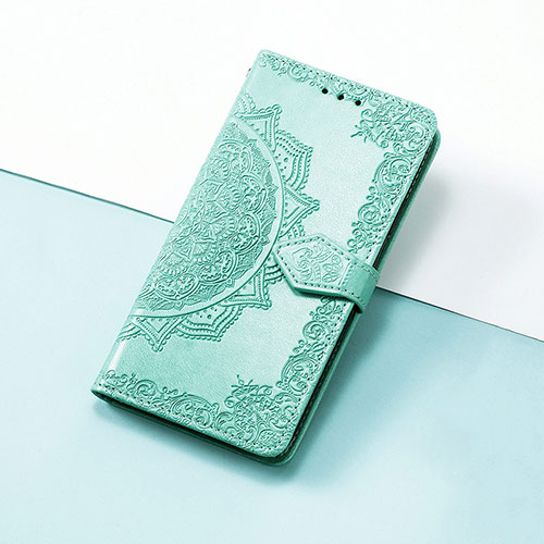 Leather Case Stands Fashionable Pattern Flip Cover Holder S07D for Huawei Nova Y90 Green