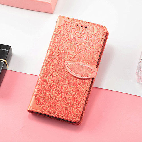 Leather Case Stands Fashionable Pattern Flip Cover Holder S08D for Huawei Honor Magic3 5G Orange